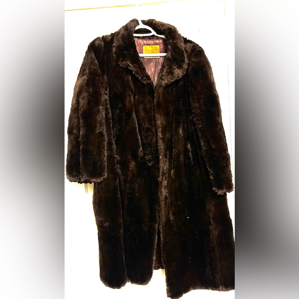 Vintage Luxurious Brown genuine Fur Coat